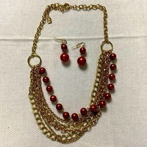Multiple Strand Necklace and Earring set (BC)